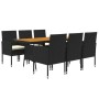 Garden dining set 7 pieces black synthetic rattan by vidaXL, Garden sets - Ref: Foro24-3120108, Price: 467,83 €, Discount: %