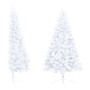 Halber Weihnachtsbaum mit Lichtern und Kugeln weiß 180 cm von vidaXL, Weihnachtsbäume - Ref: Foro24-3077656, Preis: 59,13 €, ...