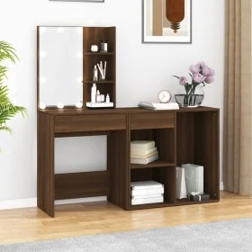 Dresser with LED lights and brown oak plywood wardrobe by vidaXL, Bedroom Dressers - Ref: Foro24-3120187, Price: 147,87 €, Di...