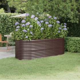 Jardinera arriate acero galvanizado marrón 224x80x68 cm en Maceteros y jardineras | Comprar online en Foro24