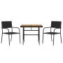 Garten-Essgruppe 3-teilig aus schwarzem synthetischem Rattan von vidaXL, Gartensets - Ref: Foro24-3120086, Preis: 160,30 €, R...