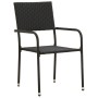 Garten-Essgruppe 3-teilig aus schwarzem synthetischem Rattan von vidaXL, Gartensets - Ref: Foro24-3120086, Preis: 160,30 €, R...