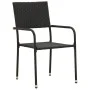 Garten-Essgruppe 3-teilig aus schwarzem synthetischem Rattan von vidaXL, Gartensets - Ref: Foro24-3120086, Preis: 158,33 €, R...