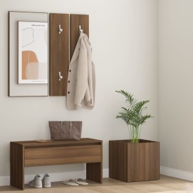 Set de muebles de recibidor madera contrachapada roble marrón