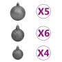 Halber Weihnachtsbaum mit Lichtern und Kugeln weiß 180 cm von vidaXL, Weihnachtsbäume - Ref: Foro24-3077656, Preis: 59,13 €, ...