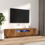 Set de muebles TV con LEDS 2 pzas contrachapada roble ahumado de vidaXL, Muebles TV - Ref: Foro24-3120167, Precio: 98,47 €, D...