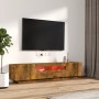 Set de muebles TV con LEDS 2 pzas contrachapada roble ahumado de vidaXL, Muebles TV - Ref: Foro24-3120167, Precio: 98,47 €, D...