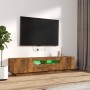 Set de muebles TV con LEDS 2 pzas contrachapada roble ahumado de vidaXL, Muebles TV - Ref: Foro24-3120167, Precio: 98,47 €, D...