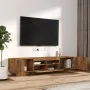 TV-Möbelset mit LEDS, 2-teilig, geräuchertes Eichensperrholz von vidaXL, TV-Möbel - Ref: Foro24-3120167, Preis: 96,44 €, Raba...