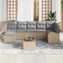 Conjunto de sofá de jardín 8 pcs Beige Poliratán