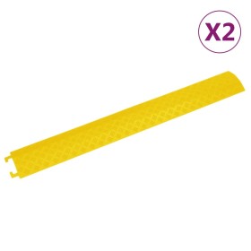 Rampa protectora de cables de suelo 2 uds amarillo 98,5 cm