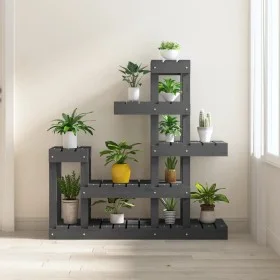 Plant stand solid gray pine wood 92x25x97 cm by vidaXL, Pot stands - Ref: Foro24-822104, Price: 75,03 €, Discount: %