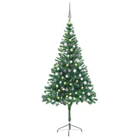 Árbol de Navidad artificial con luces y bolas 564 ramas 180 cm