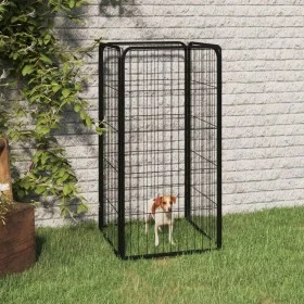 Hundekäfig 4 Paneele aus pulverbeschichtetem Stahl in Schwarz 50x100cm von vidaXL, Hundehütten und Zäune - Ref: Foro24-171793...