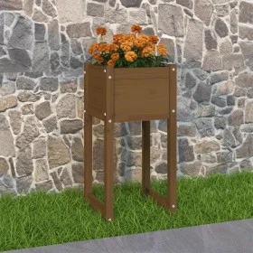 Solid honey brown pine wood planter 40x40x81 cm by vidaXL, Pots and planters - Ref: Foro24-822128, Price: 45,23 €, Discount: %