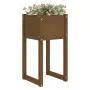Jardinera madera maciza de pino marrón miel 40x40x81 cm de vidaXL, Maceteros y jardineras - Ref: Foro24-822128, Precio: 45,23...
