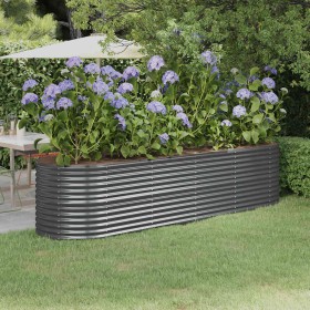 Jardinera arriate acero galvanizado antracita 296x80x68 cm