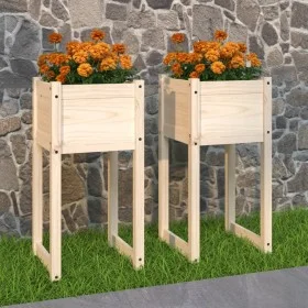 Planter 2 units solid pine wood 40x40x81 cm by vidaXL, Pots and planters - Ref: Foro24-822123, Price: 64,46 €, Discount: %
