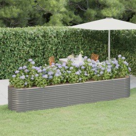 Jardinera arriate acero galvanizado gris 368x80x68 cm Jardinera arriate acero galvanizado gris 368x80x68 cm