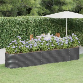 Jardinera arriate acero galvanizado antracita 368x80x68 cm
