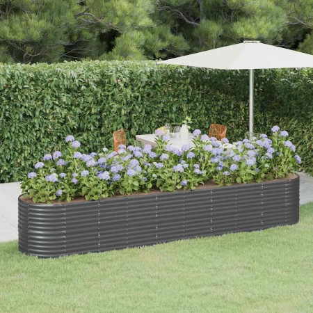 Jardinera arriate acero galvanizado antracita 368x80x68 cm
