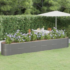 Jardinera arriate acero galvanizado gris 440x80x68 cm Jardinera arriate acero galvanizado gris 440x80x68 cm