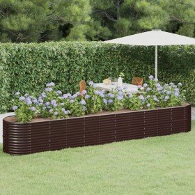 Jardinera arriate acero galvanizado marrón 440x80x68 cm Jardinera arriate acero galvanizado marrón 440x80x68 cm