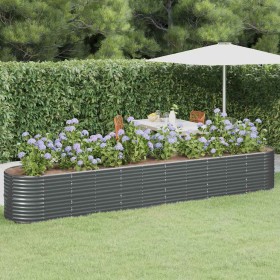 Jardinera arriate acero galvanizado antracita 440x80x68 cm