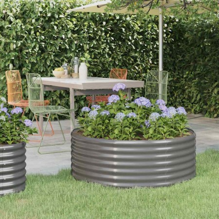 Jardinera arriate acero galvanizado gris 100x100x36 cm