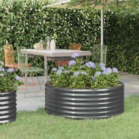 Jardinera arriate acero galvanizado antracita 100x100x36cm en Maceteros y jardineras | Comprar online en Foro24