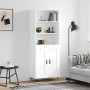 Aparador alto madera contrachapada blanco 69,5x34x180 cm