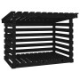 Leñero de madera maciza de pino negro 108x73x79 cm