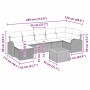 Conjunto de sofá de jardín 8 pcs Negro Poliratán