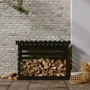 Solid black pine wood log holder 108x73x79 cm by vidaXL, Accessories for bags and firewood holders - Ref: Foro24-822231, Pric...