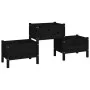 Solid black pine wood planter 178.5x44x75 cm by vidaXL, Pots and planters - Ref: Foro24-822251, Price: 157,15 €, Discount: %
