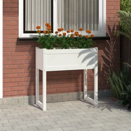 Solid white pine wood planter 78x40x81 cm by vidaXL, Pots and planters - Ref: Foro24-822133, Price: 77,27 €, Discount: %