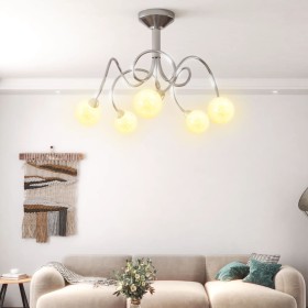 Deckenleuchte mit runden Glaslampenschirmen und 5 LED-G9-Glühbirnen von vidaXL, Deckenleuchten - Ref: Foro24-337907, Preis: 4...
