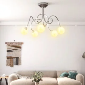 Lámpara de techo pantallas cristal redonda 5 bombillas LED G9 by vidaXL, ceiling lights - Ref: Foro24-337907, Price: 44,60 €,...