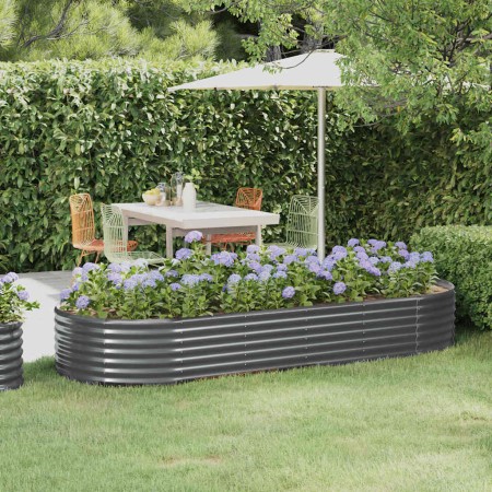 Jardinera arriate acero galvanizado antracita 249x100x36cm