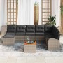 Conjunto de sofá de jardín con cojín 9 pcs Gris Poliratán