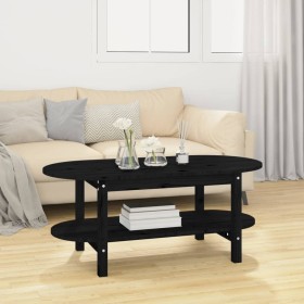 Mesa de centro de madera maciza de pino negro 110x55x45 cm