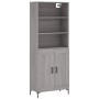 Aparador alto madera contrachapada gris sonoma 69,5x34x180 cm