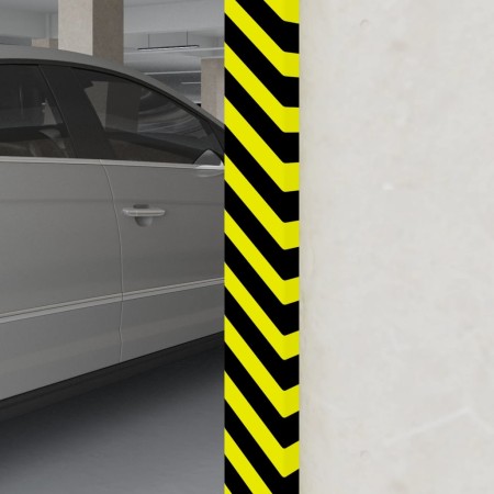 Yellow and black PU corner protector 6x2x101.5 cm by vidaXL, Parking signs and fords - Ref: Foro24-153095, Price: 16,26 €, Di...