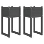 Planter 2 units solid gray pine wood 40x40x81 cm by vidaXL, Pots and planters - Ref: Foro24-822127, Price: 75,19 €, Discount: %