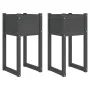 Planter 2 units solid gray pine wood 40x40x81 cm by vidaXL, Pots and planters - Ref: Foro24-822127, Price: 77,16 €, Discount: %