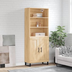 Aparador alto madera contrachapada color roble 69,5x34x180 cm