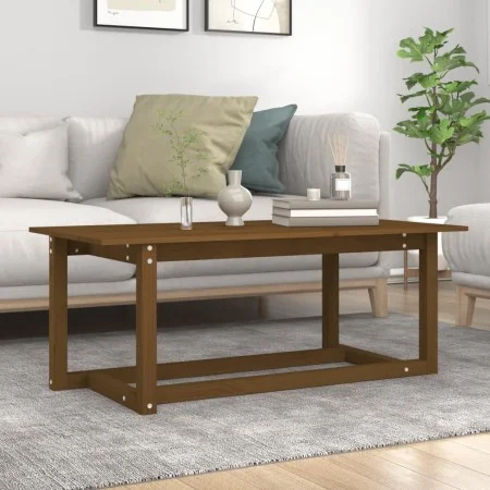 Solid honey brown pine wood coffee table 110x55x45 cm by vidaXL, Coffee table - Ref: Foro24-822170, Price: 54,68 €, Discount: %