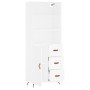 Aparador alto madera contrachapada blanco 69,5x34x180 cm