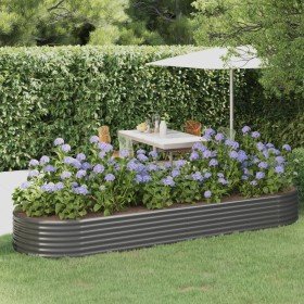 Jardinera arriate acero galvanizado gris 322x100x36 cm en Maceteros y jardineras | Comprar online en Foro24