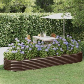 Jardinera arriate acero galvanizado marrón 322x100x36cm en Maceteros y jardineras | Comprar online en Foro24
